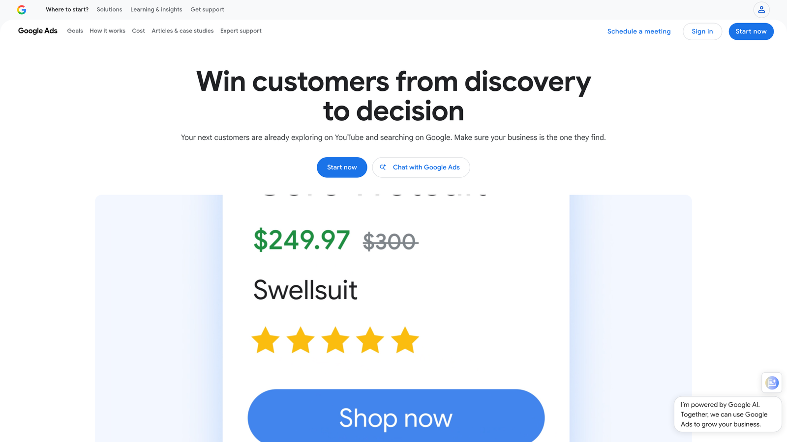 Screenshot of Google Ads Built-In Tools website