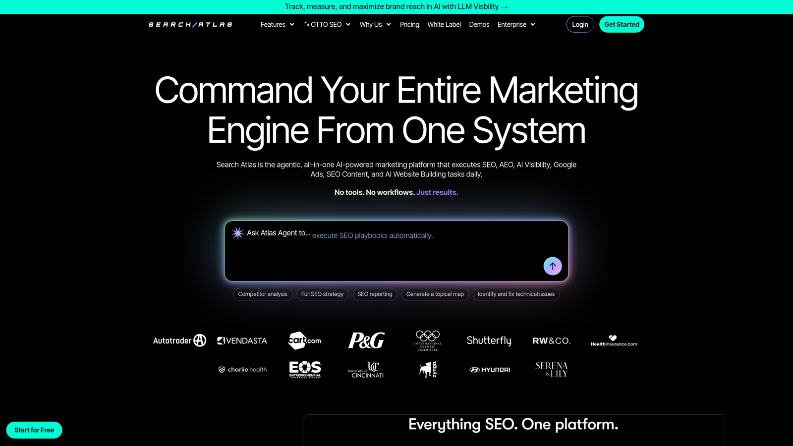 Screenshot of Search Atlas website