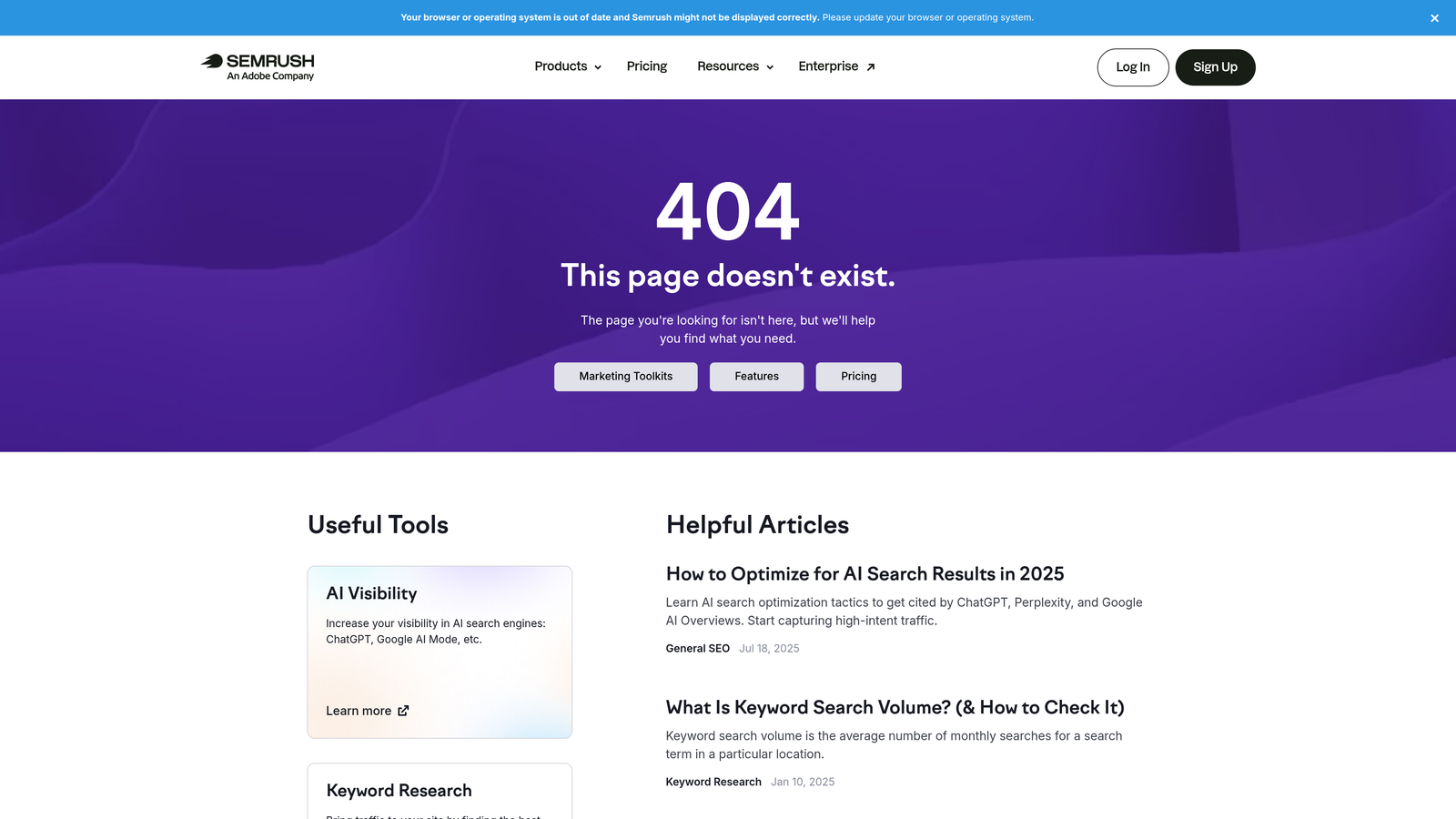 Screenshot of SEMrush PPC Keyword Tool website