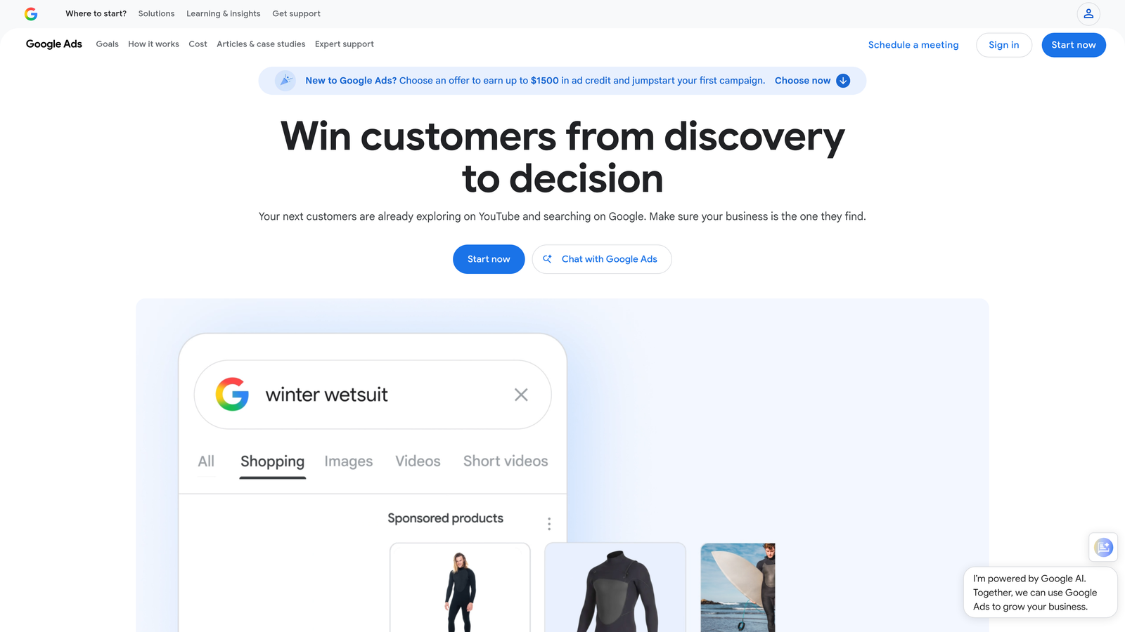 Screenshot of Google Ads Performance Planner website
