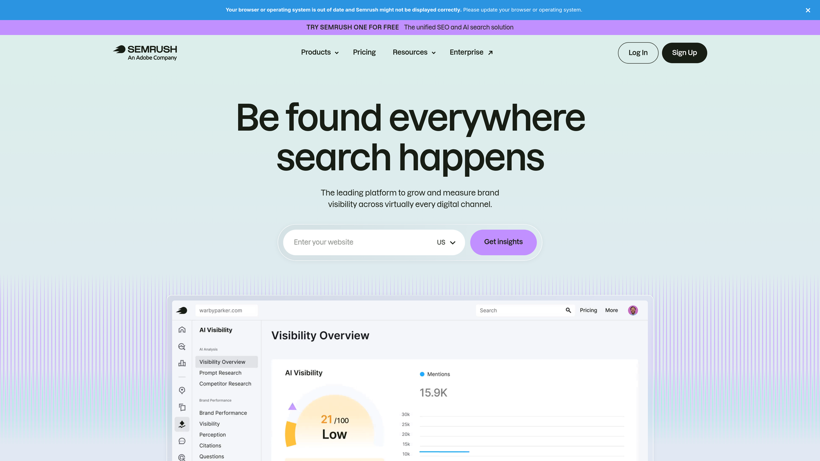 Screenshot of SEMrush PPC Toolkit website