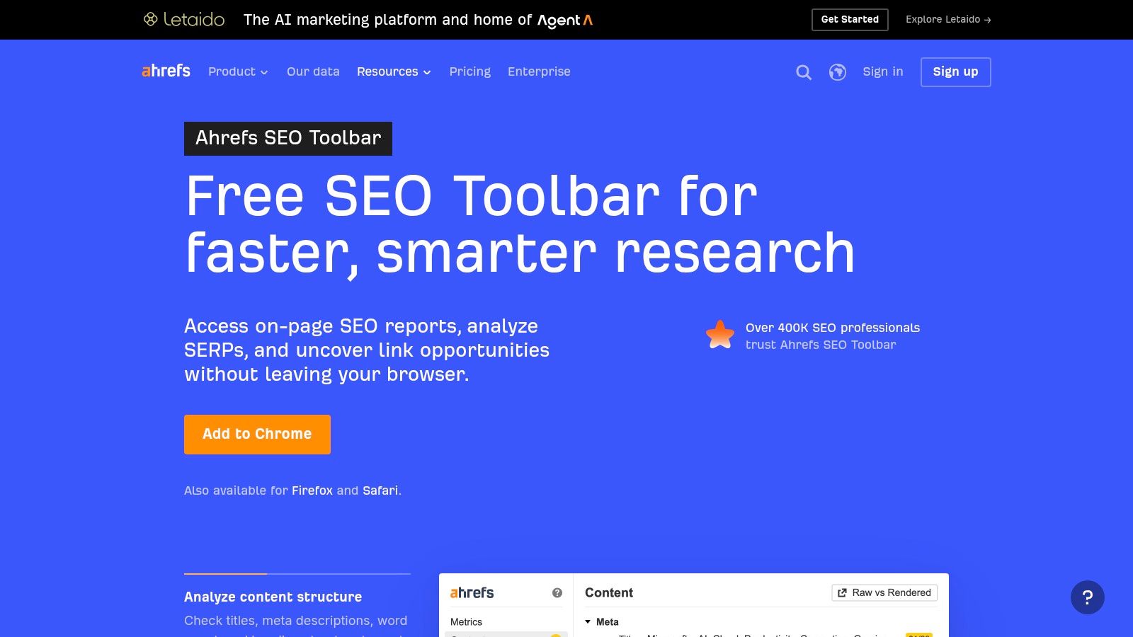 Ahrefs SEO Toolbar