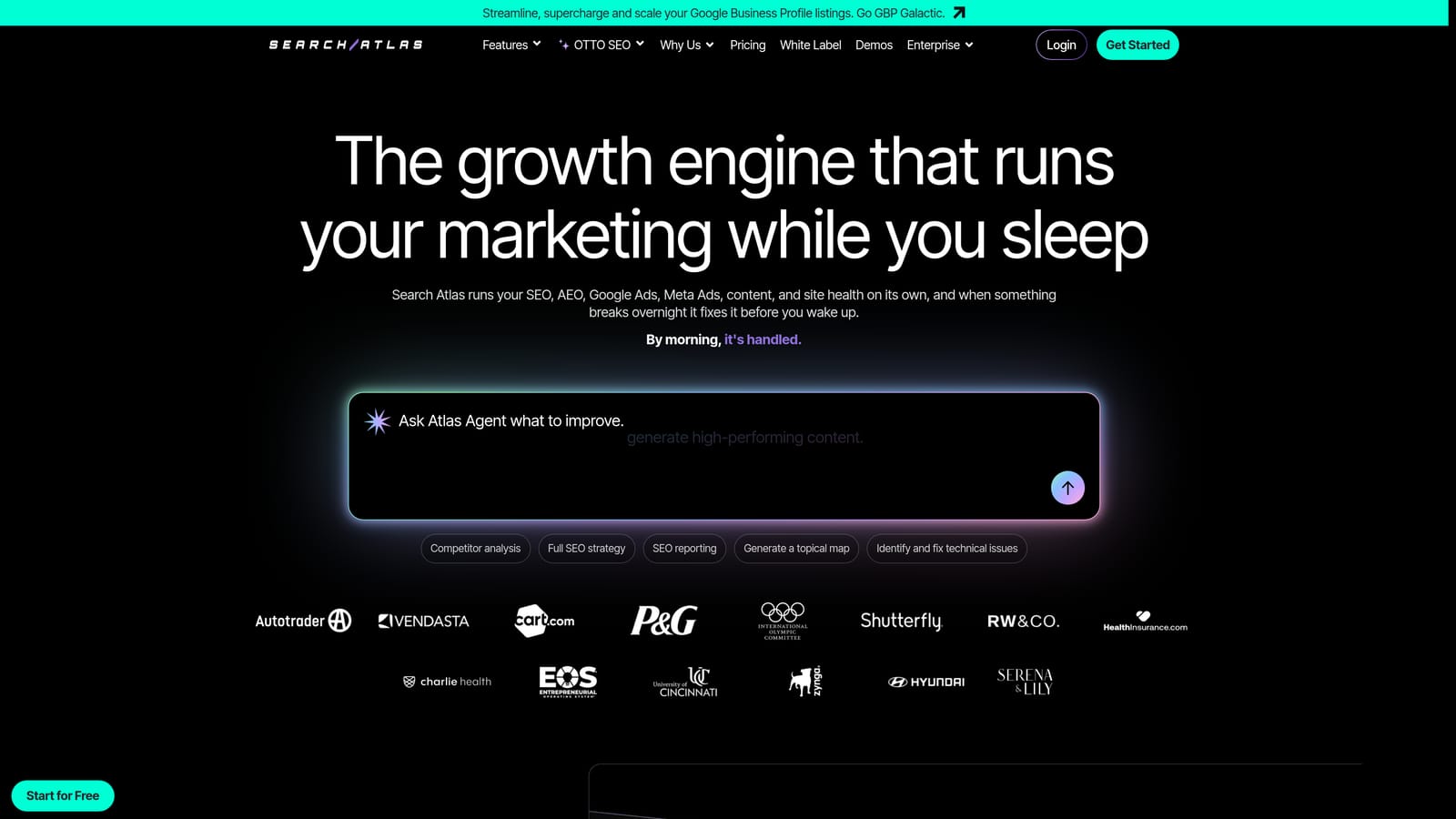 Screenshot of Search Atlas website
