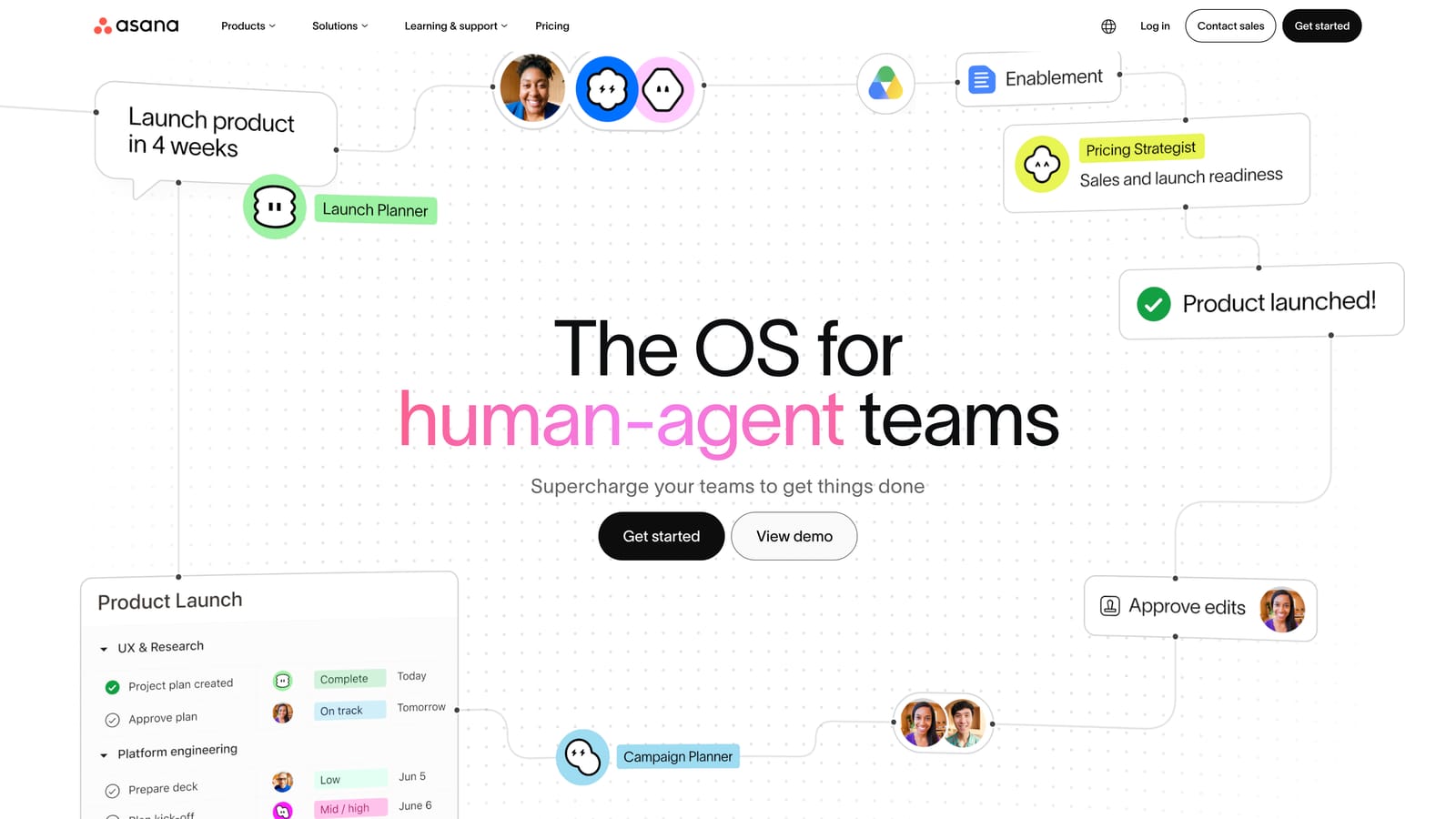 Screenshot of Asana website