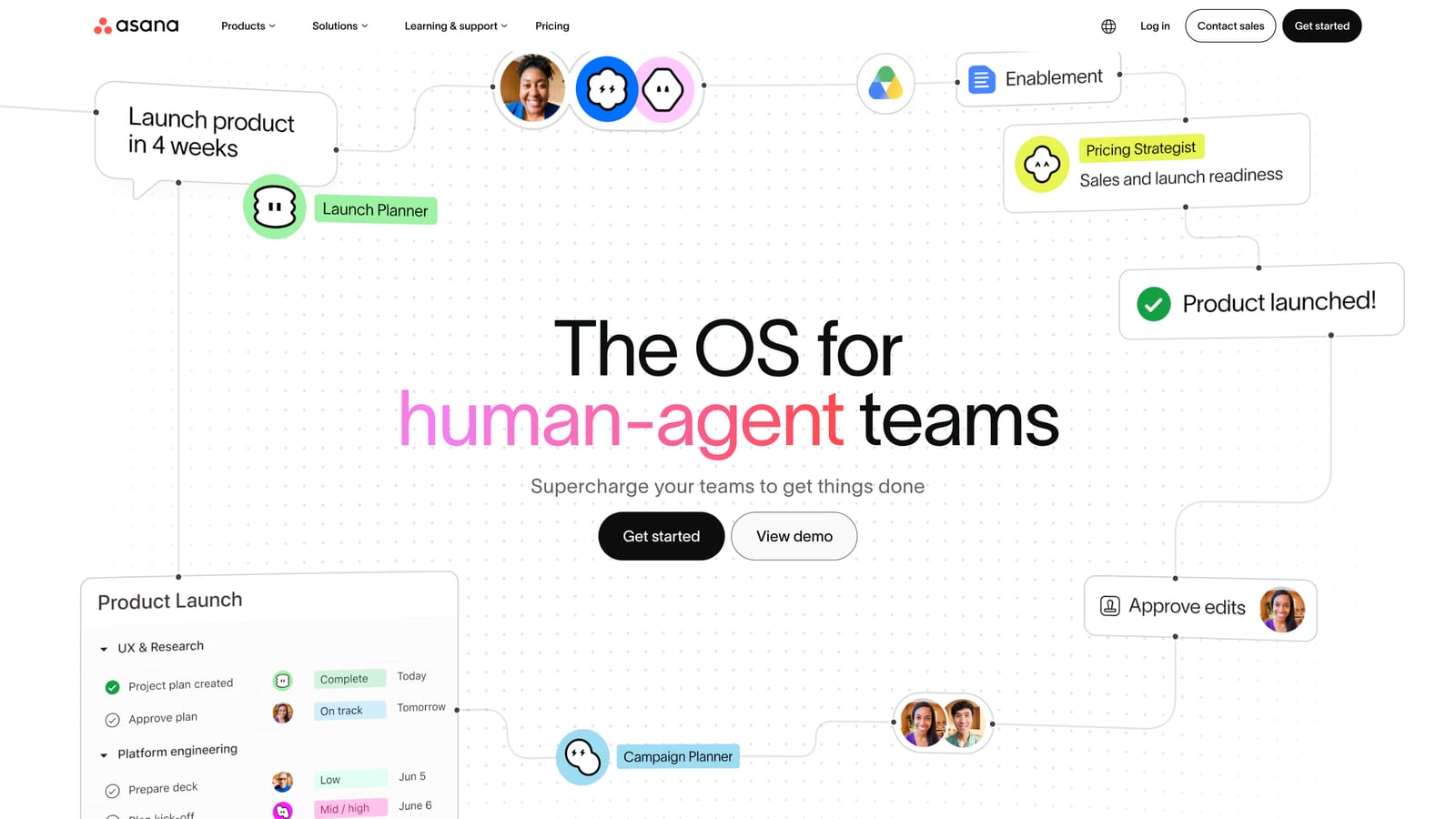 Screenshot of Asana website