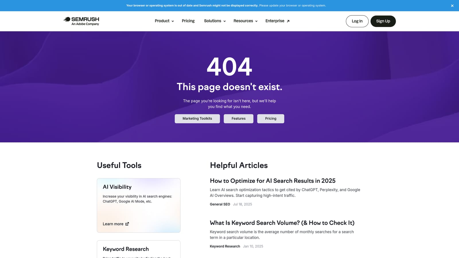 Screenshot of SEMrush PPC Toolkit website