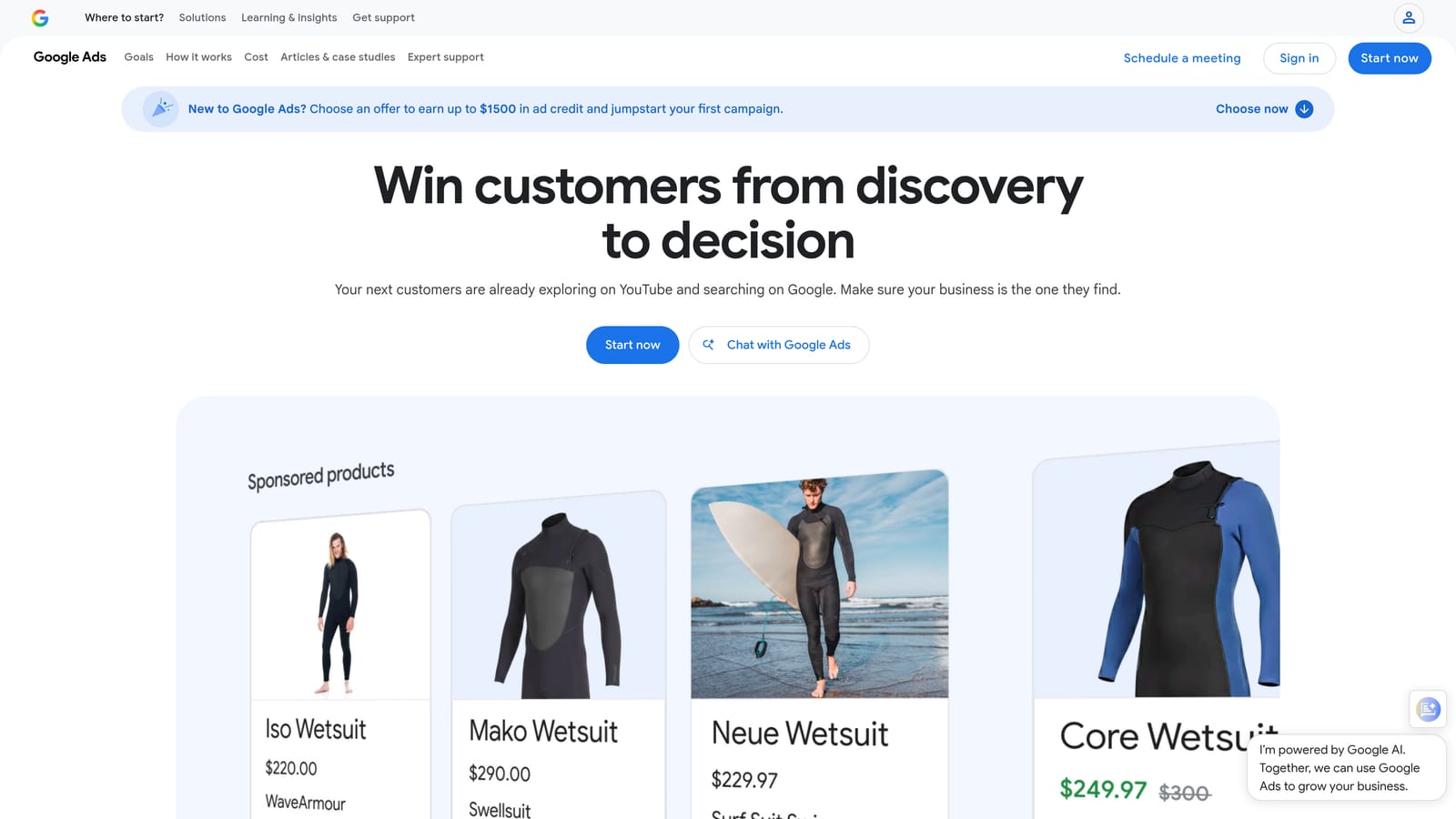 Screenshot of Google Ads website