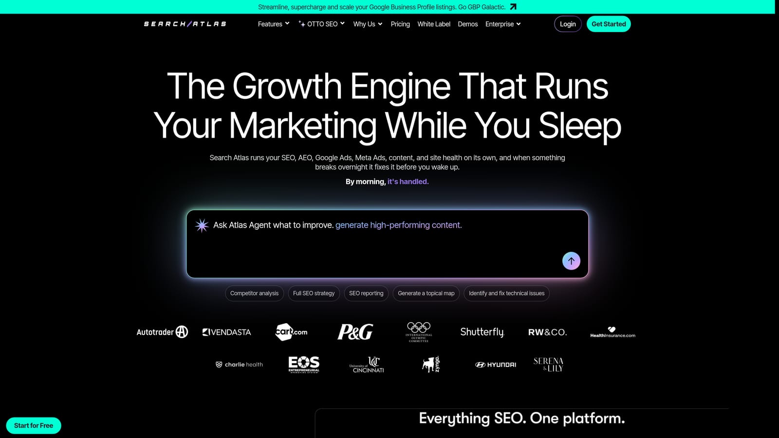 Screenshot of Search Atlas website