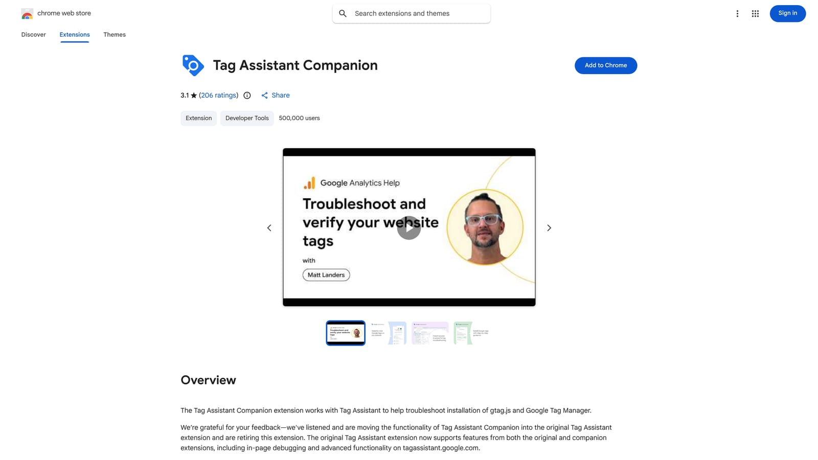 Screenshot of Google Tag Assistant website