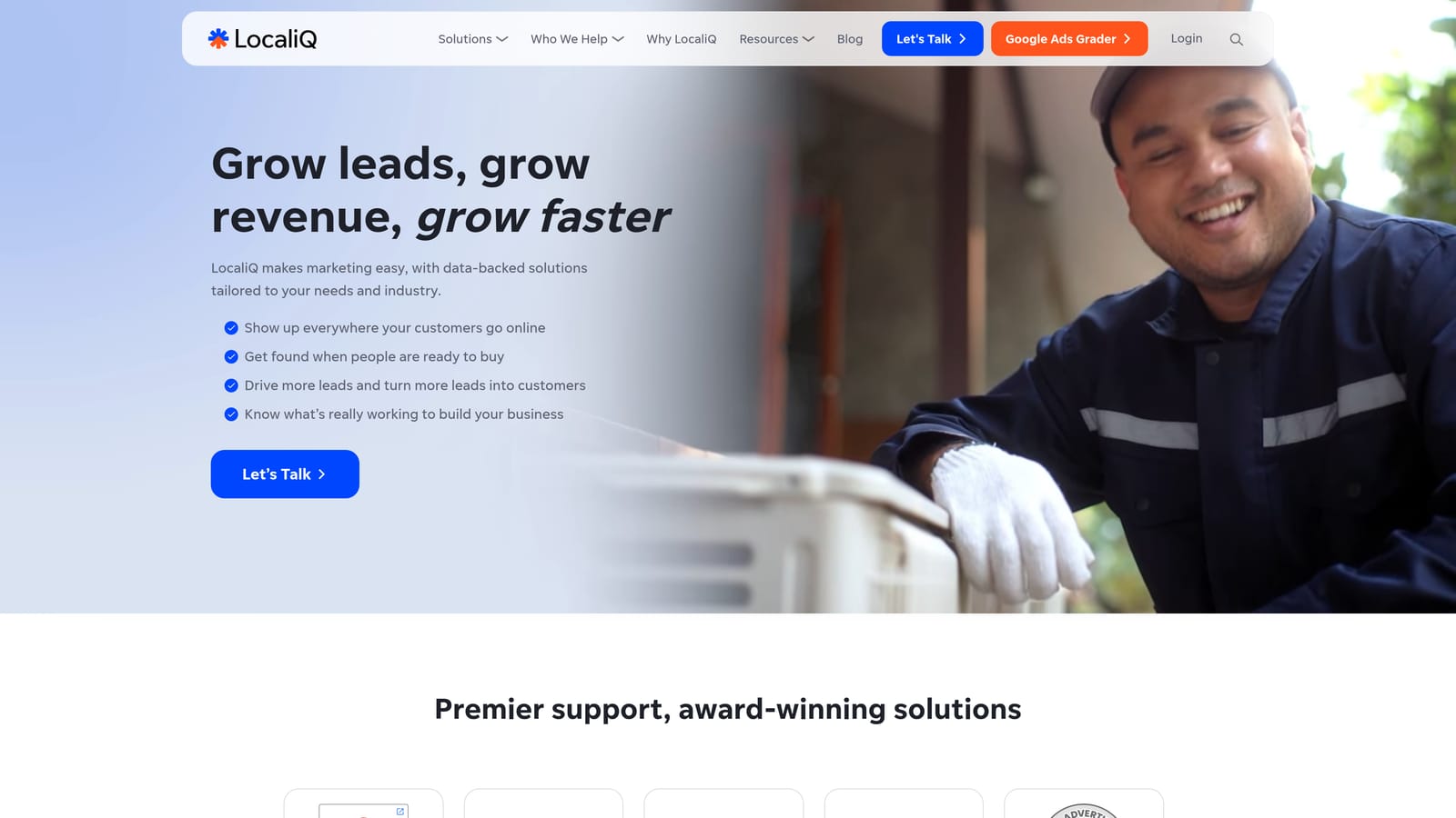 Screenshot of LocaliQ website