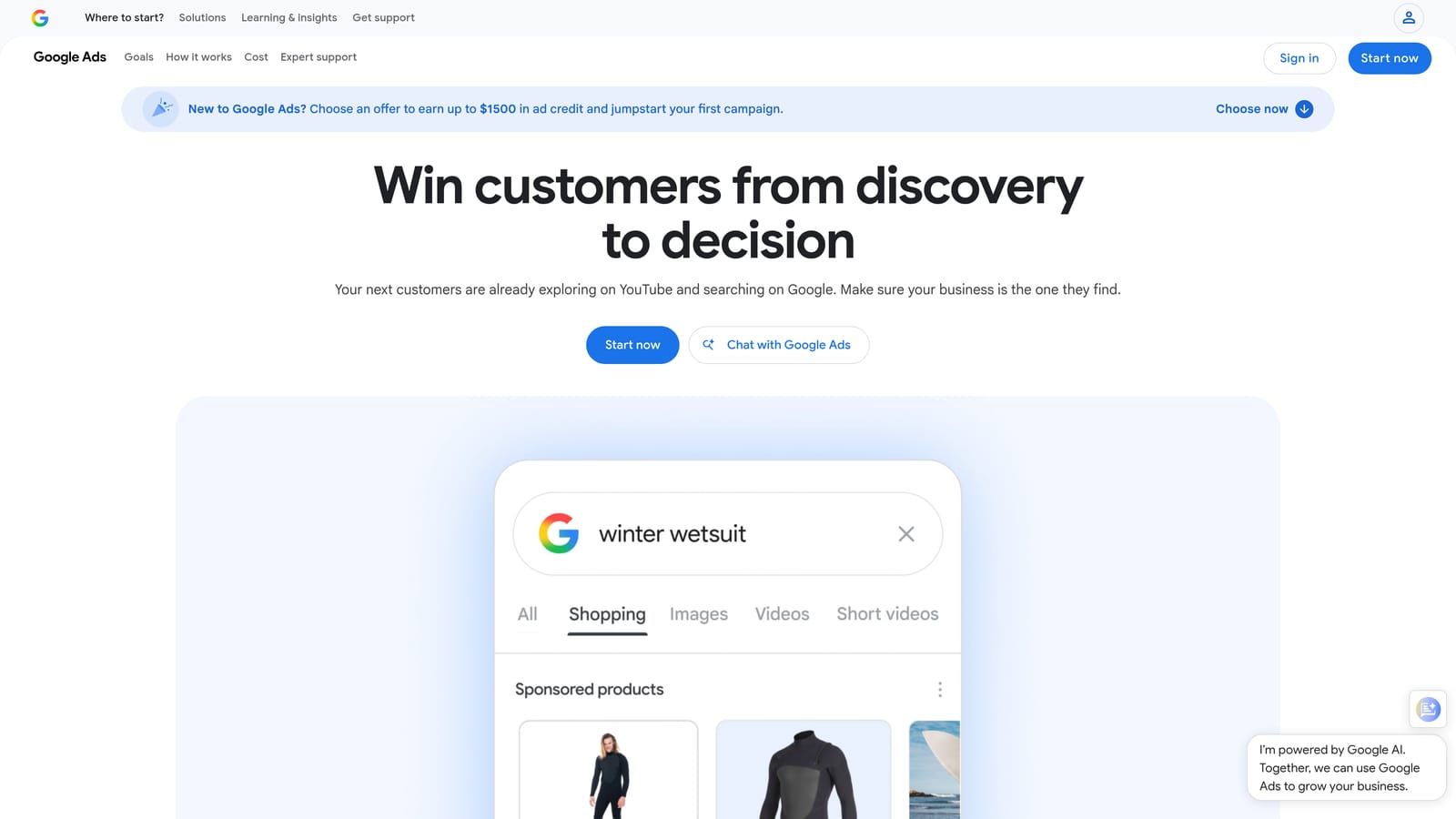 Screenshot of Google Ads Negative Keyword Lists (Native) website