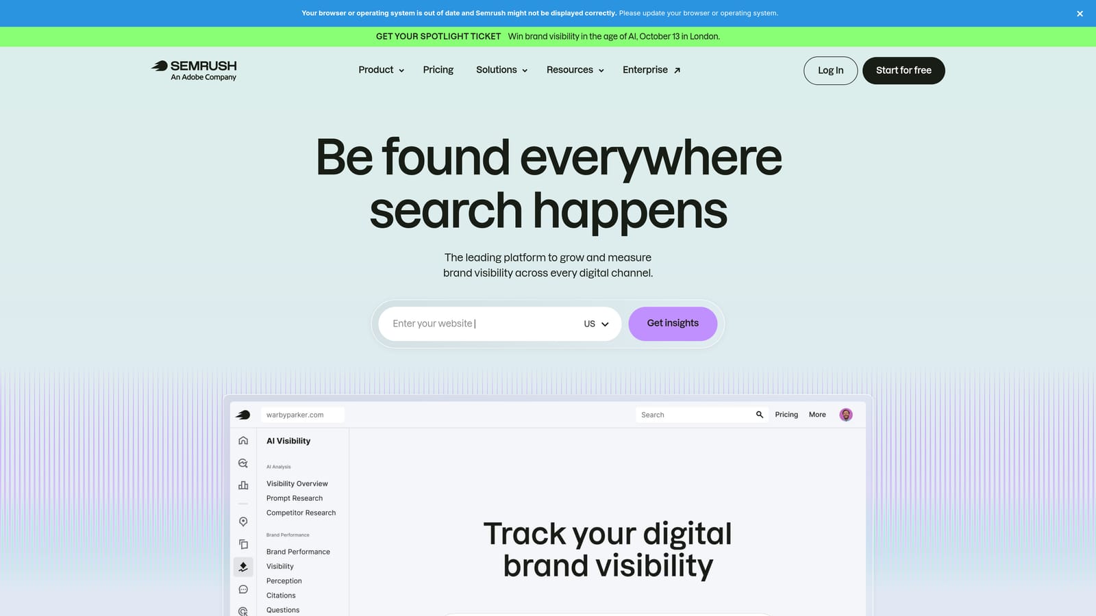 Screenshot of Semrush PPC Toolkit website