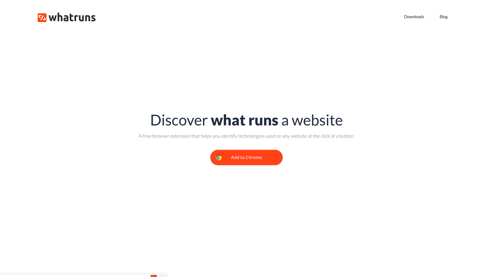 Screenshot of WhatRuns website