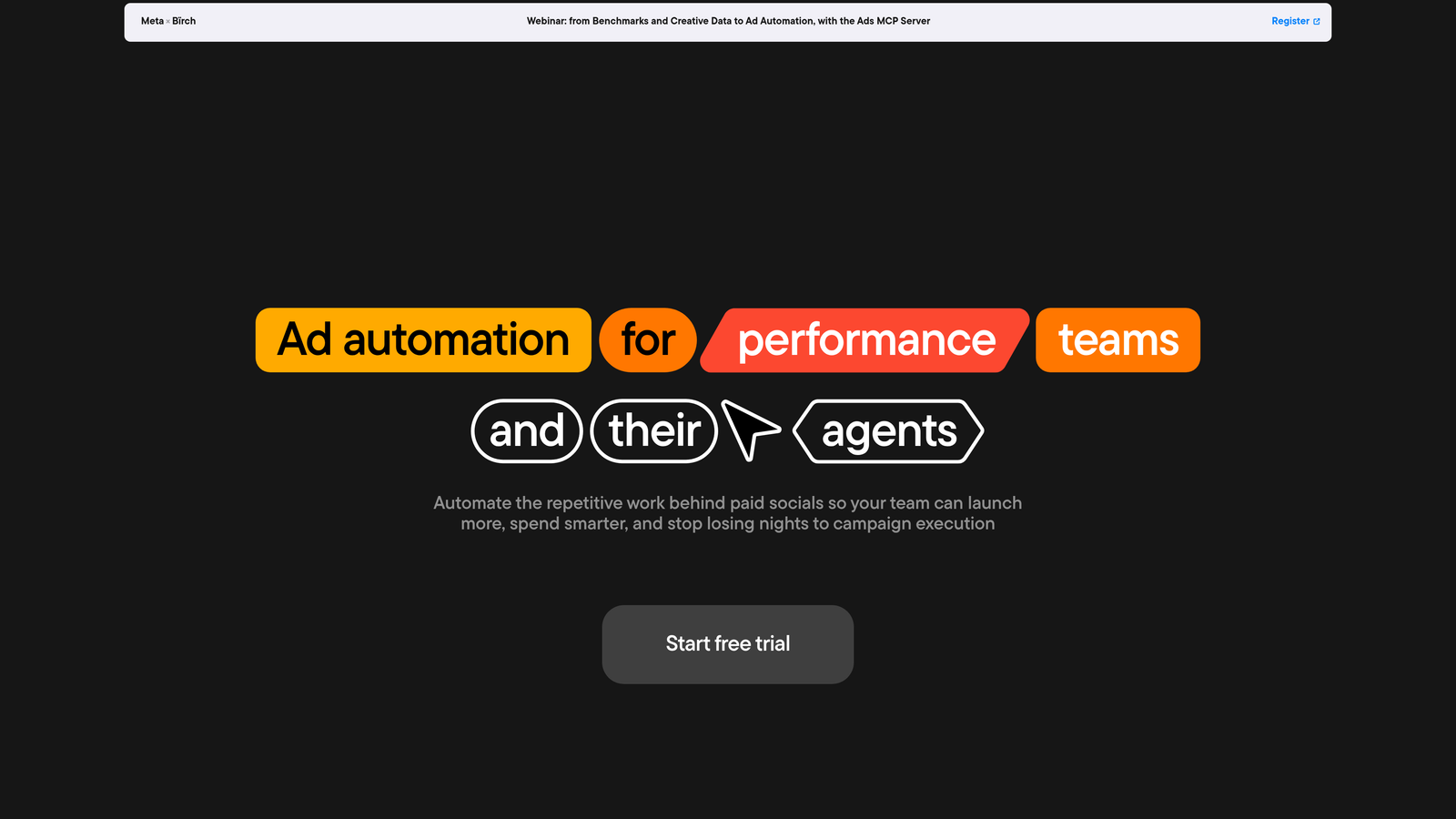 Screenshot of Revealbot website