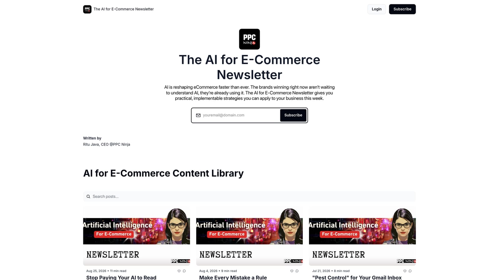Screenshot of PPC Ninja website