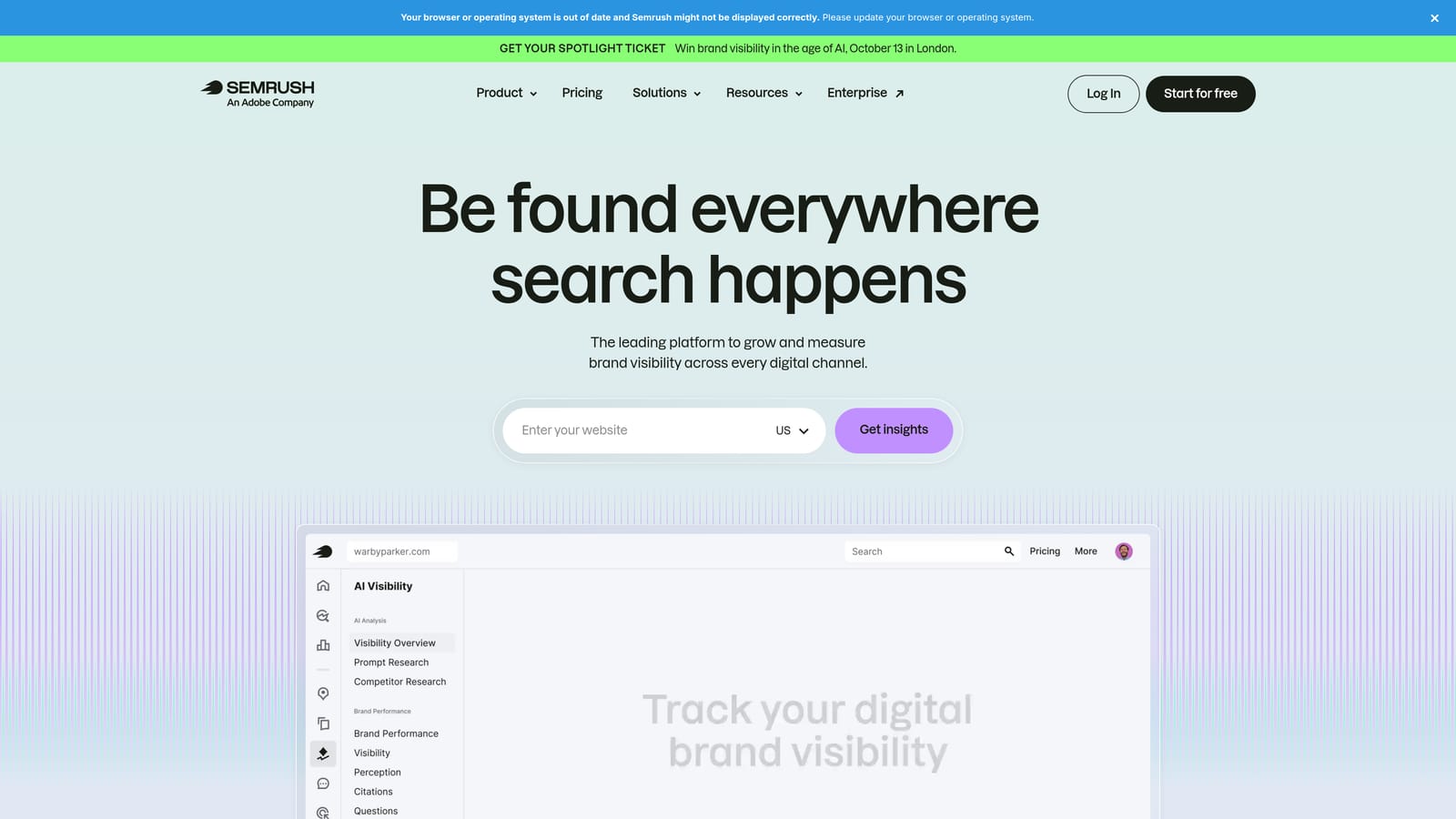 Screenshot of SEMrush PPC Toolkit website