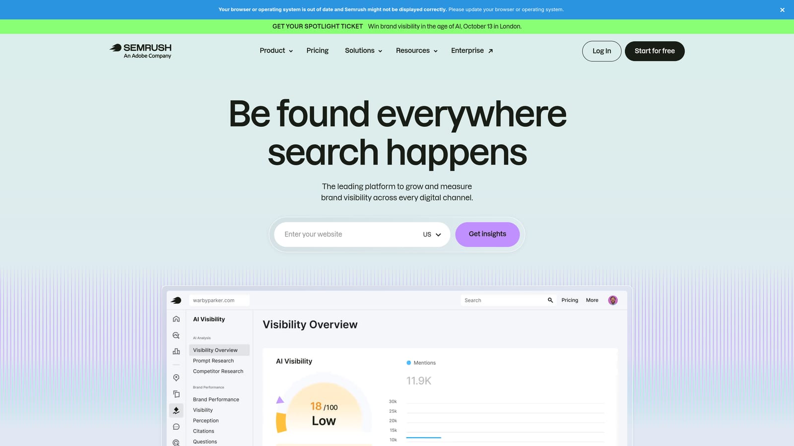 Screenshot of SEMrush PPC Toolkit website