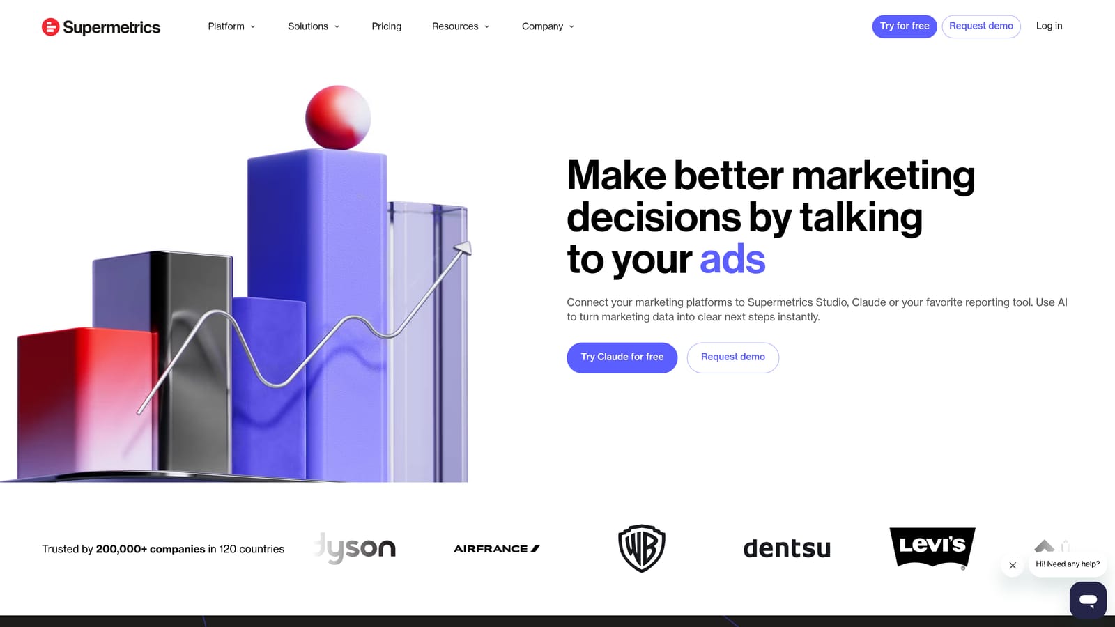 Screenshot of Supermetrics website