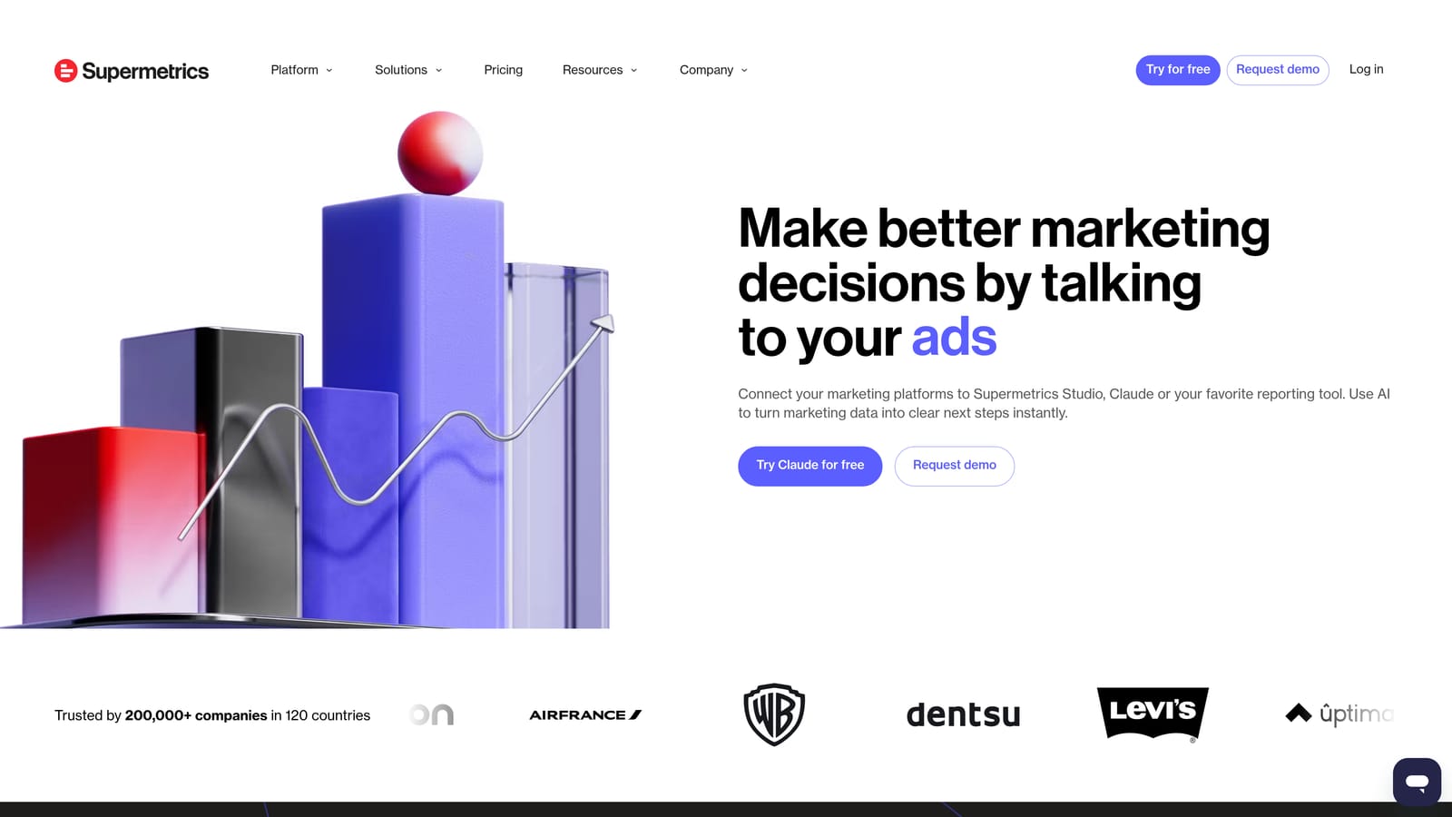 Screenshot of Supermetrics website