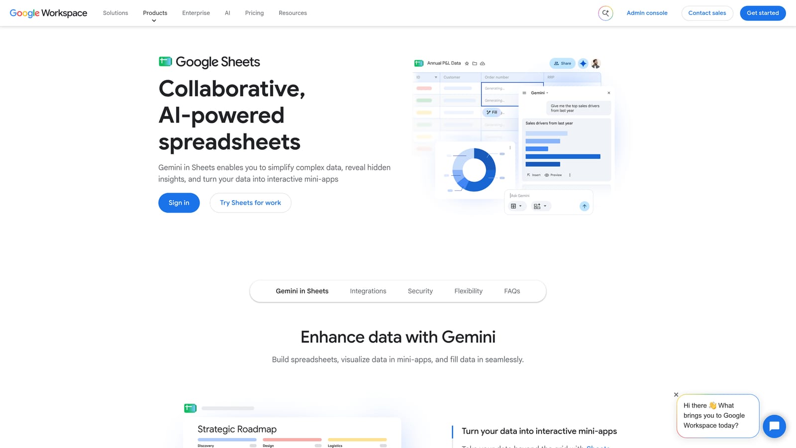 Screenshot of Google Sheets workflow website