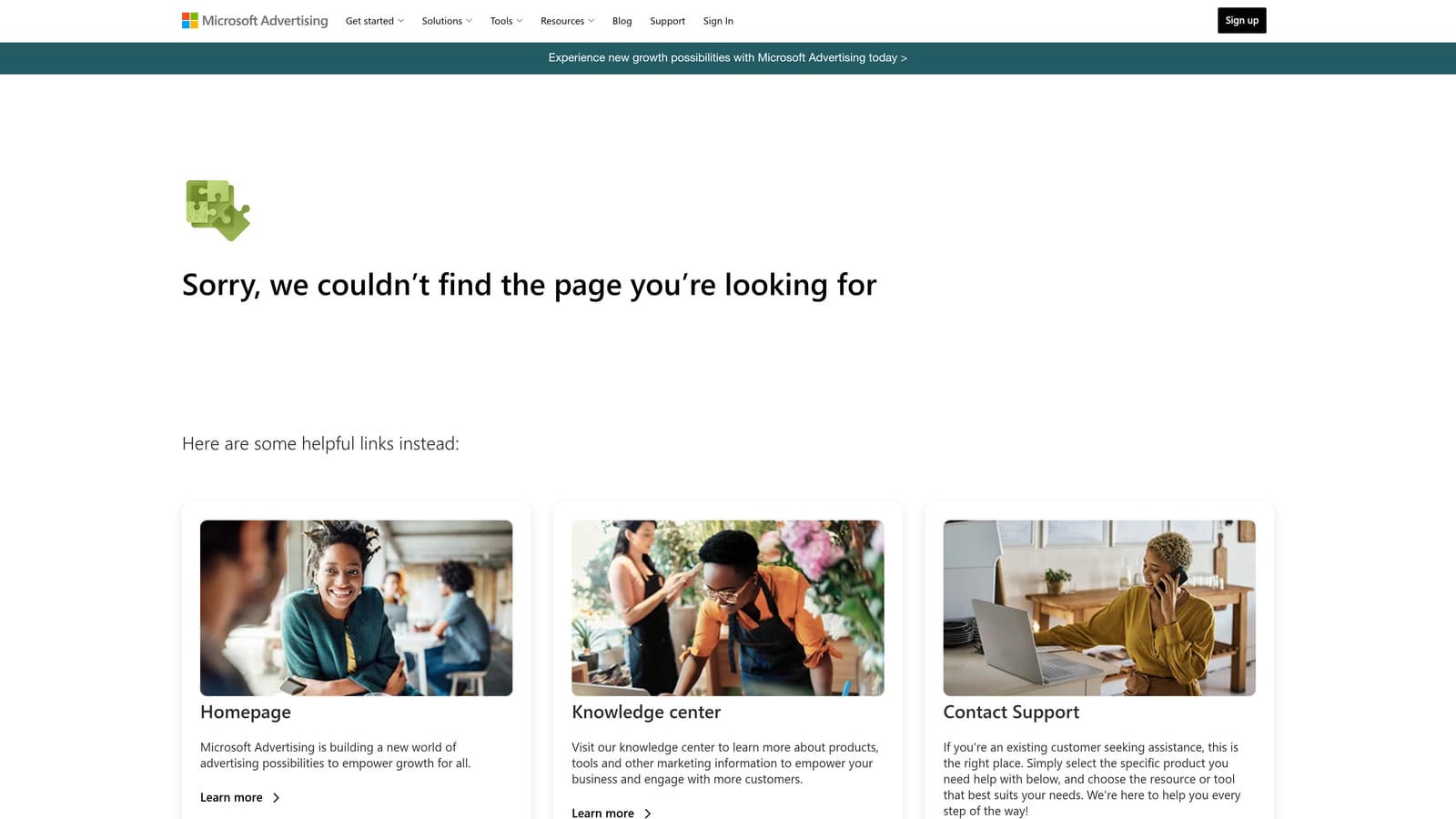 Screenshot of Microsoft Advertising Editor website