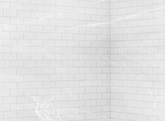 3″ x 6″ subway style tile-patterned wall Bath Fitter