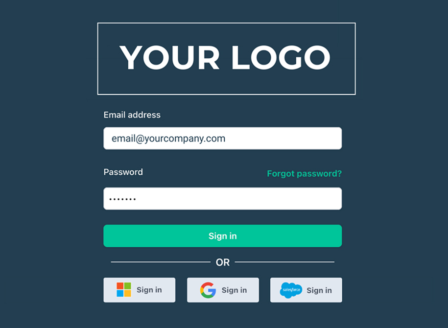 Log in screen customizable