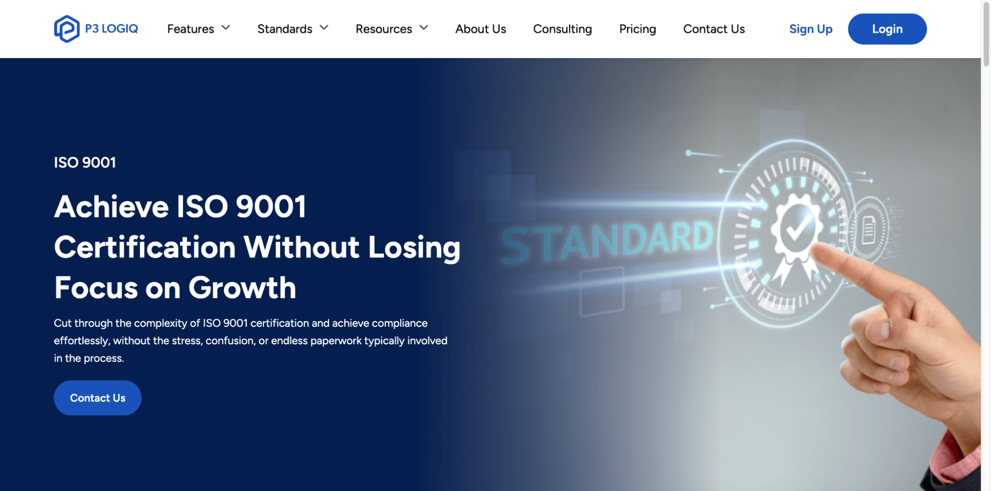 P3 LogiQ ISO certification software designed to simplify compliance and quality management processes.