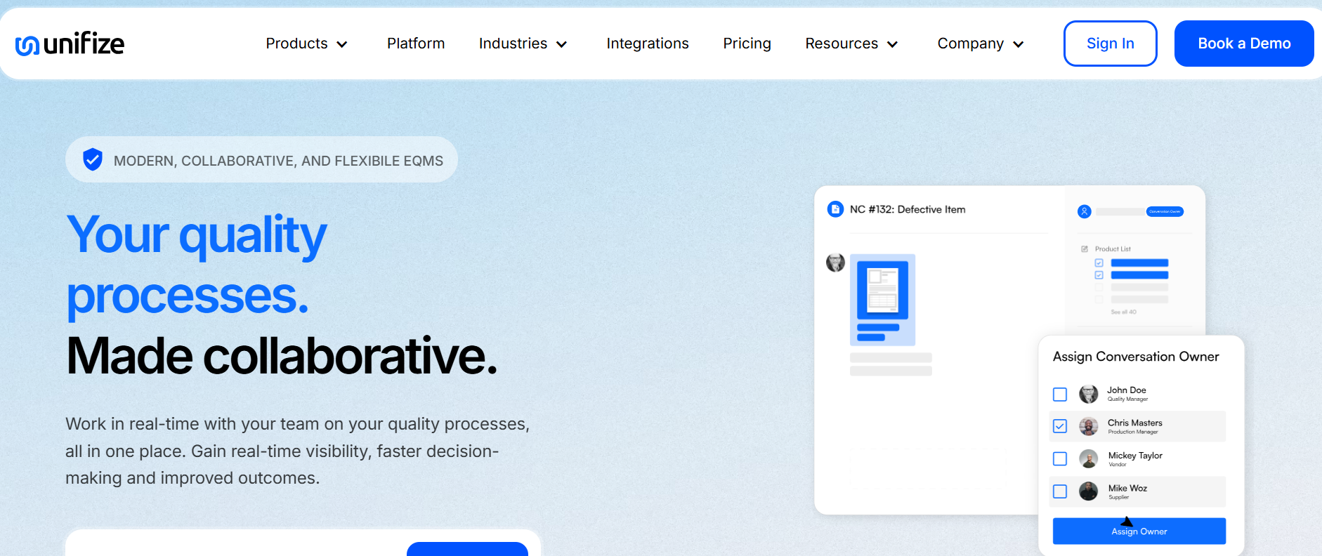 Unifize is one of the best ISO 9001 compliance software platforms.