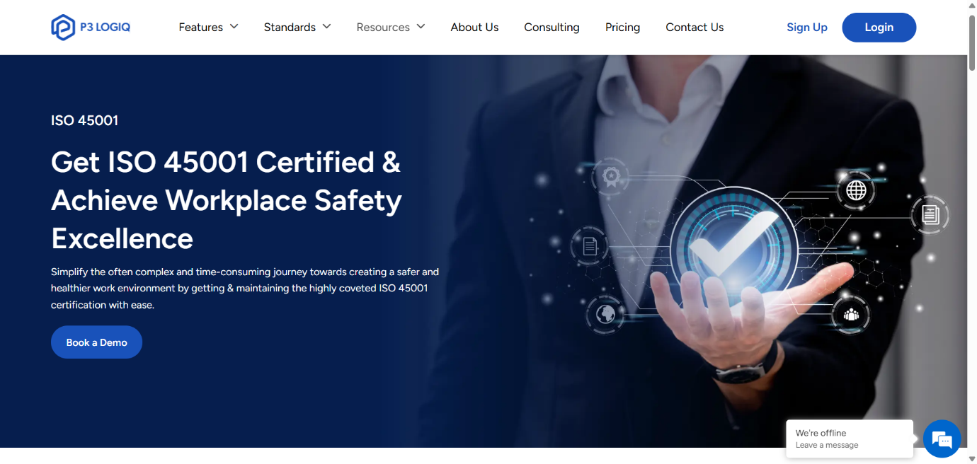 P3 LogiQ software for managing ISO 45001 process