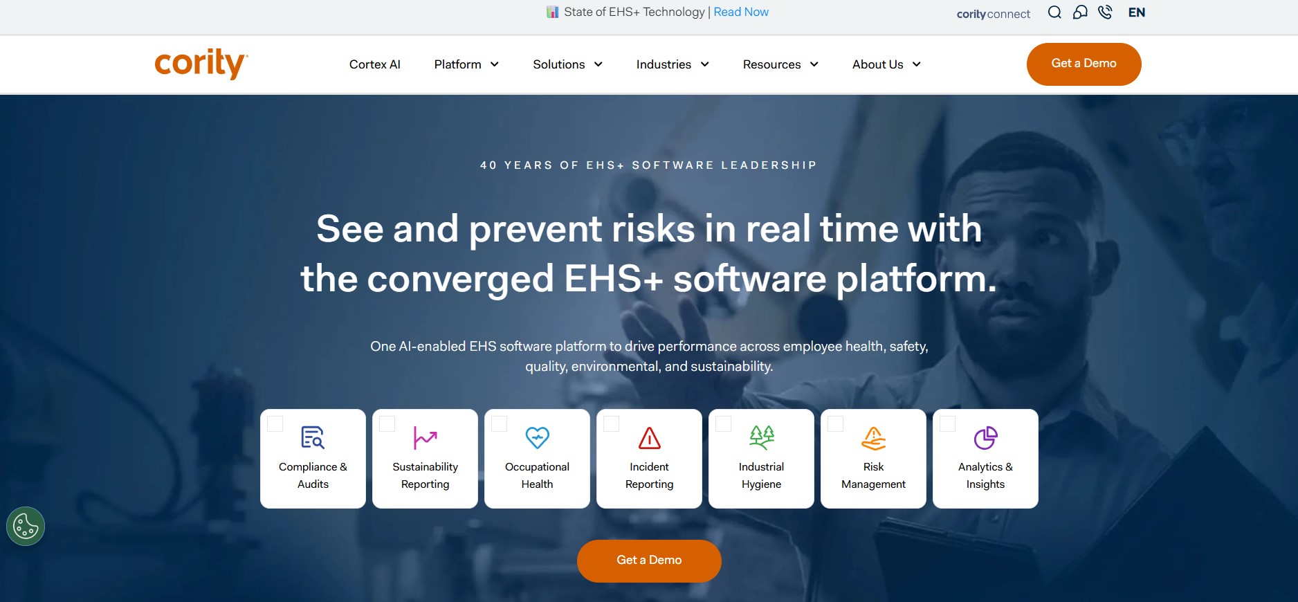 Cority is one of the best ISO 45001 EHS compliance and management platforms.