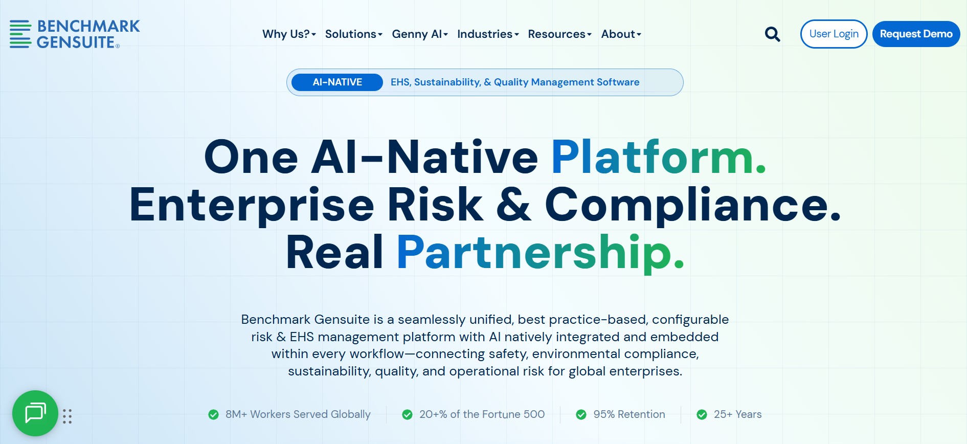 Benchmark Gensuite is one of the best ISO 45001 EHS compliance and management platforms.