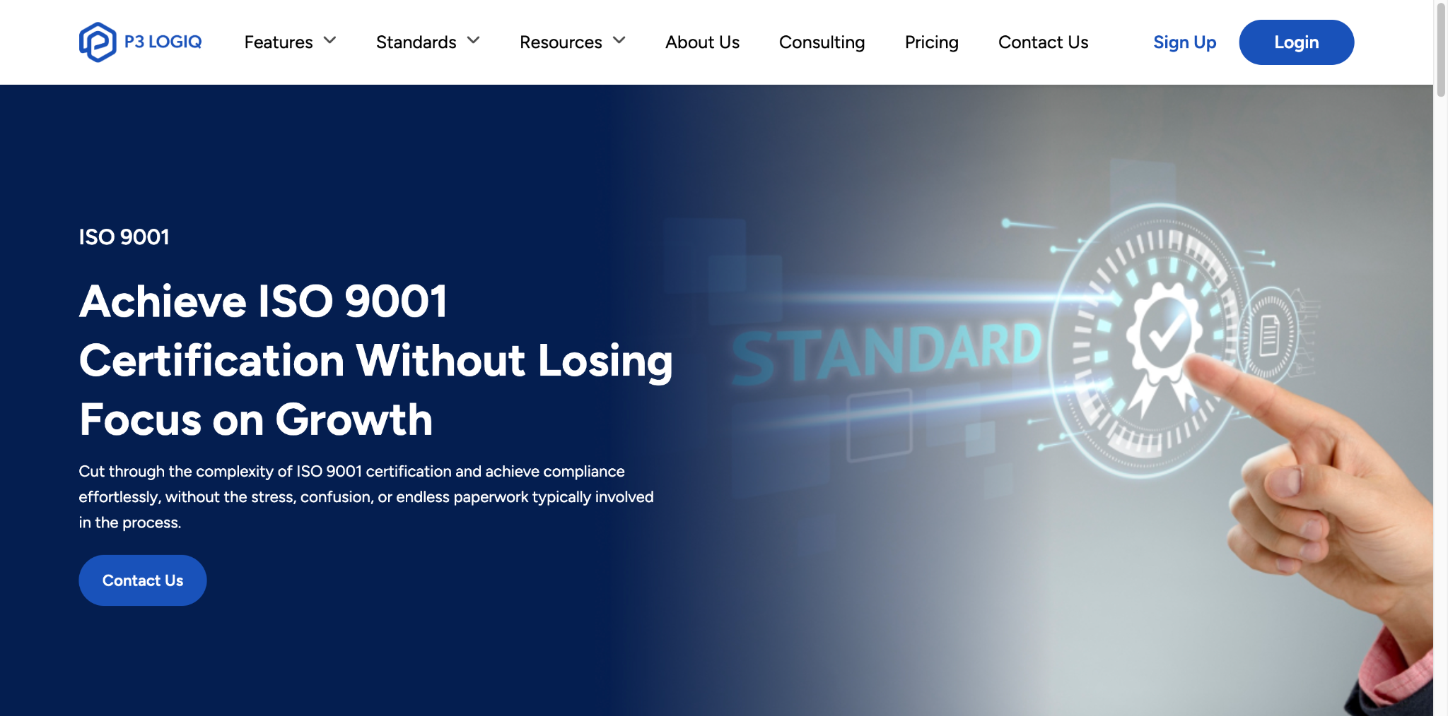 P3 LogiQ ISO certification software designed to simplify compliance and quality management processes.