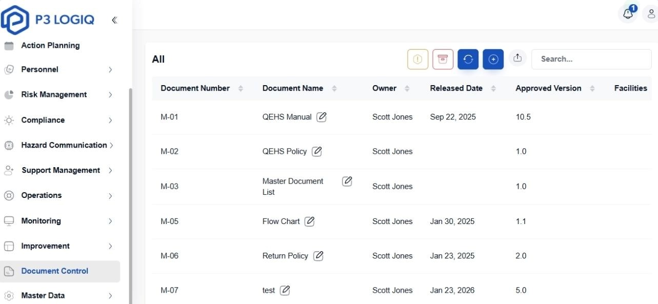 Document management platform by P3 LogiQ is among the Vanta alternatives for startups seeking better quality management software.