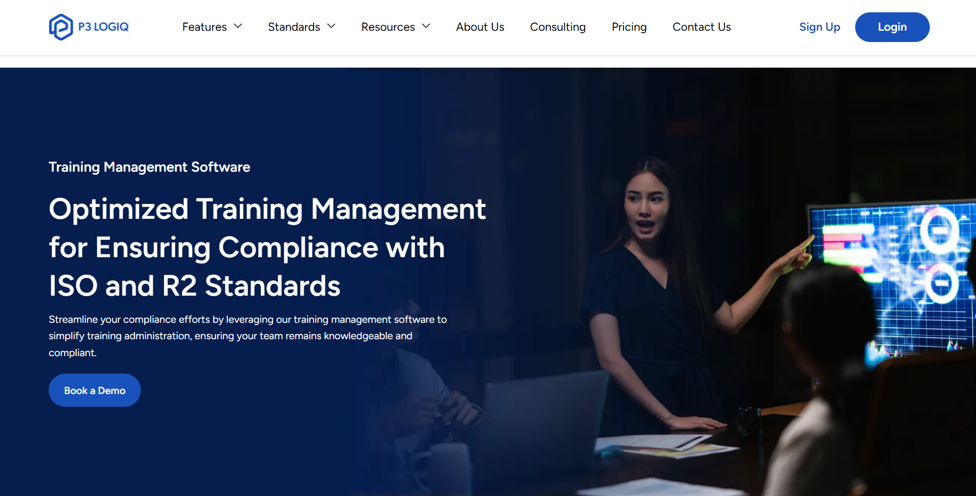 Training management software by P3 LogiQ for organizing employee training, tracking completion, and ensuring audit-ready compliance.