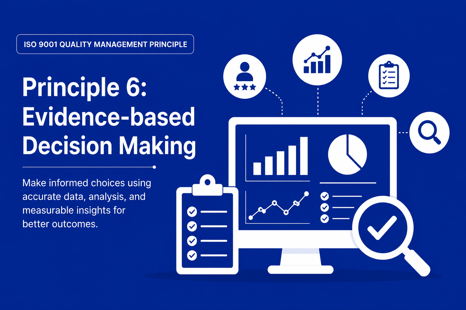 Evidence-based decision making in ISO 9001 helps businesses make informed choices using accurate data, analysis, and measurable insights for better outcomes.
