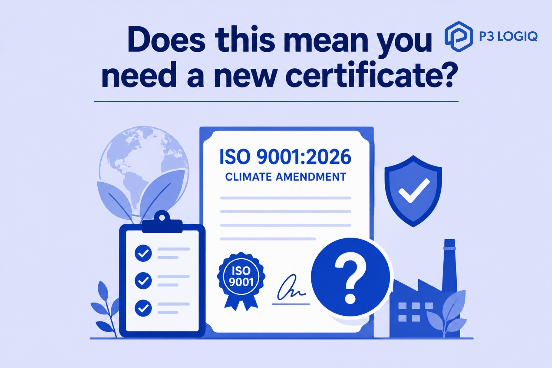 ISO 9001:2026 climate amendment certification requirements.