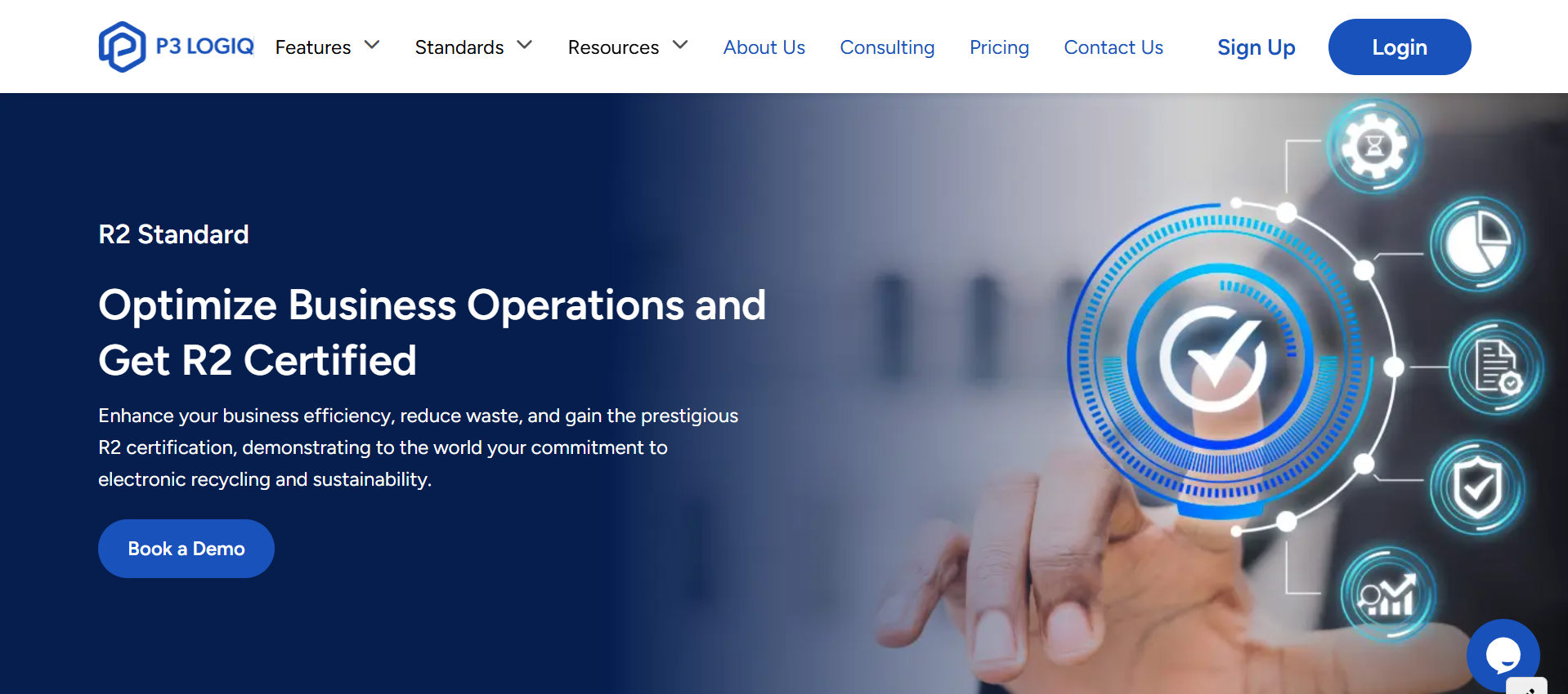 P3Logiq helps businesses streamline R2 certification processes with tools for compliance, documentation, and workflow management.