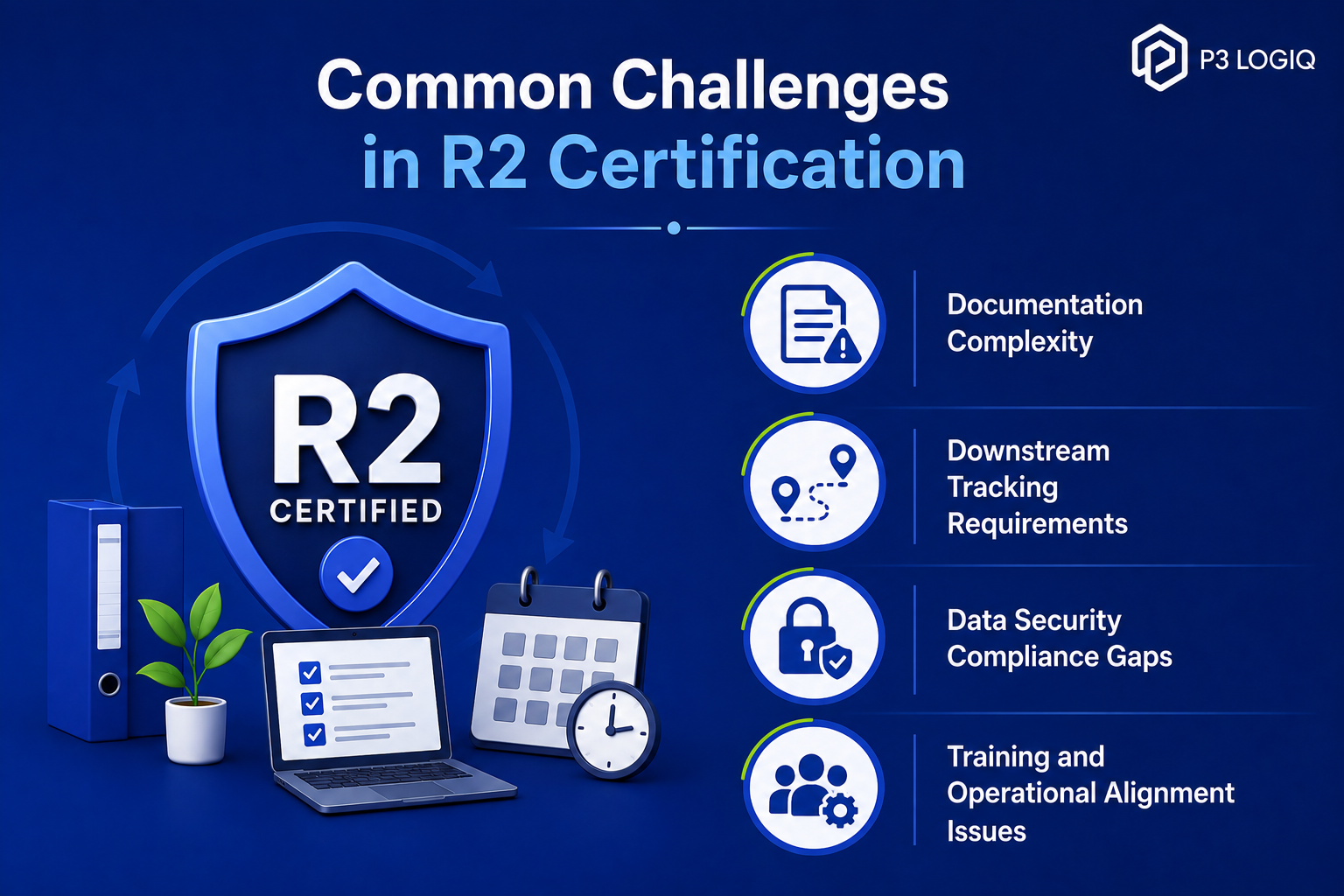 Businesses pursuing R2 certification often face challenges related to documentation, compliance, staff training, and preparing for third-party audits.