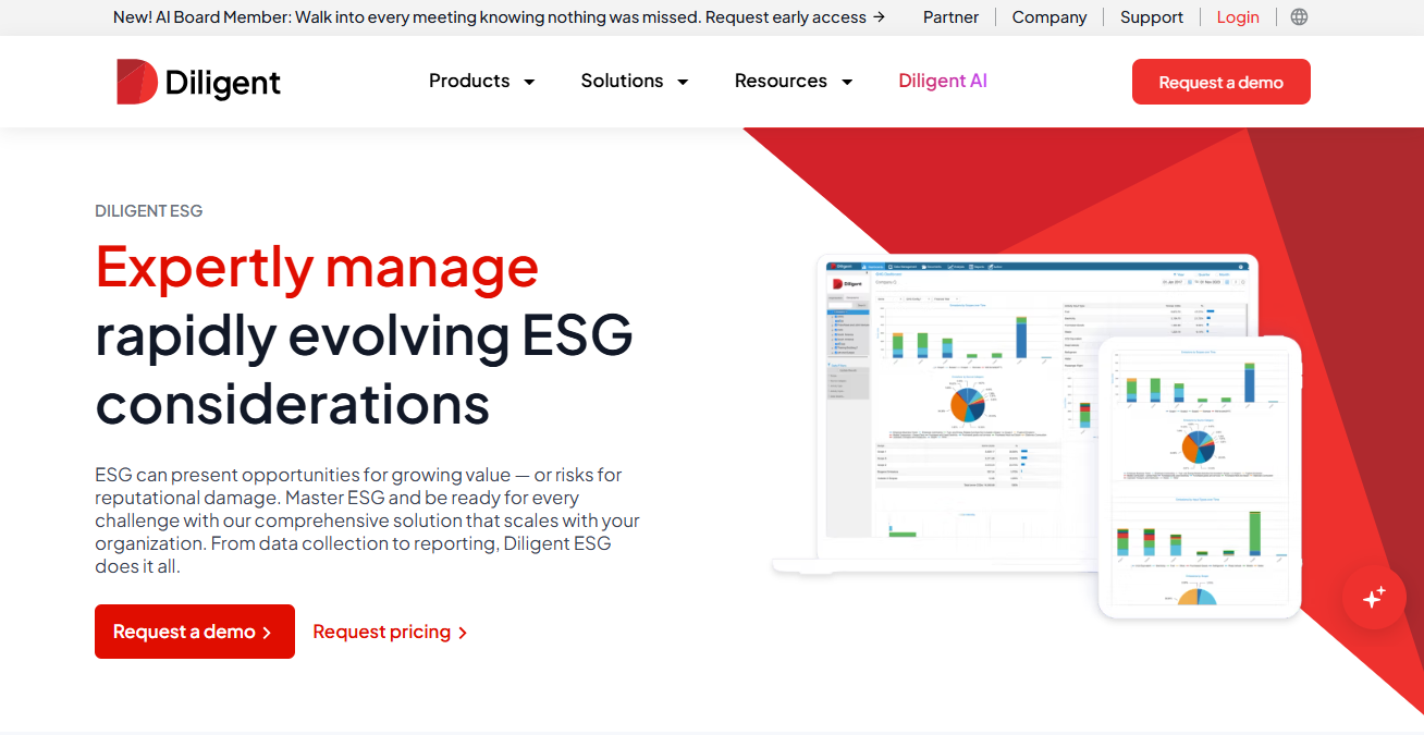 Diligent ESG is a Dcycle alternative for ESG reporting and sustainability data management.
