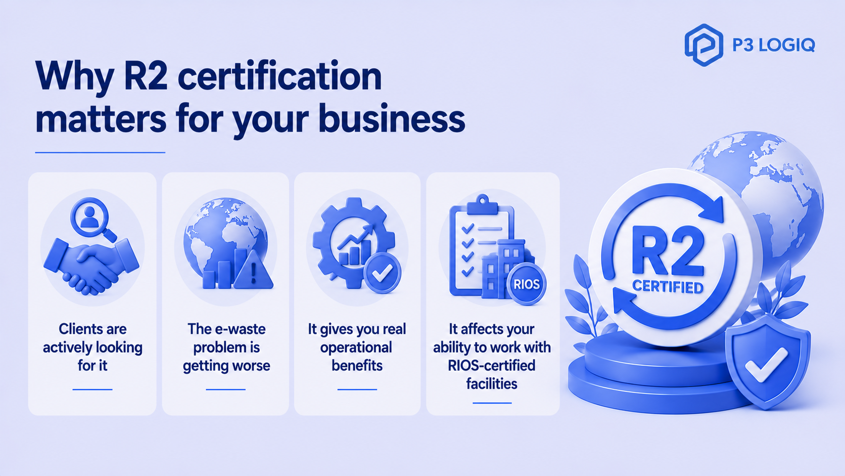 R2 certification helps businesses strengthen compliance, customer trust, and responsible recycling practices.