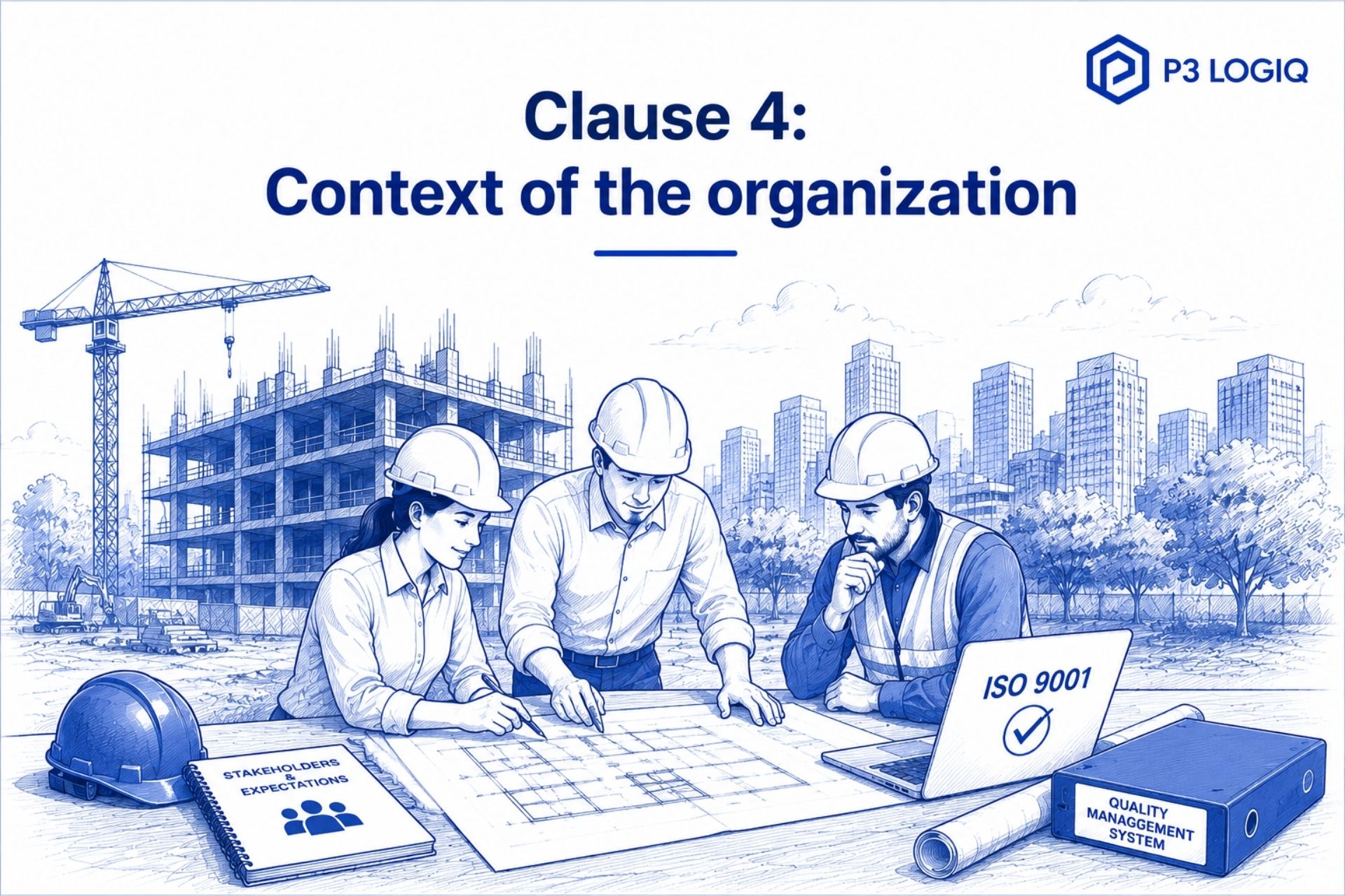 ISO 9001 Clause 4 context of the organization for construction companies.