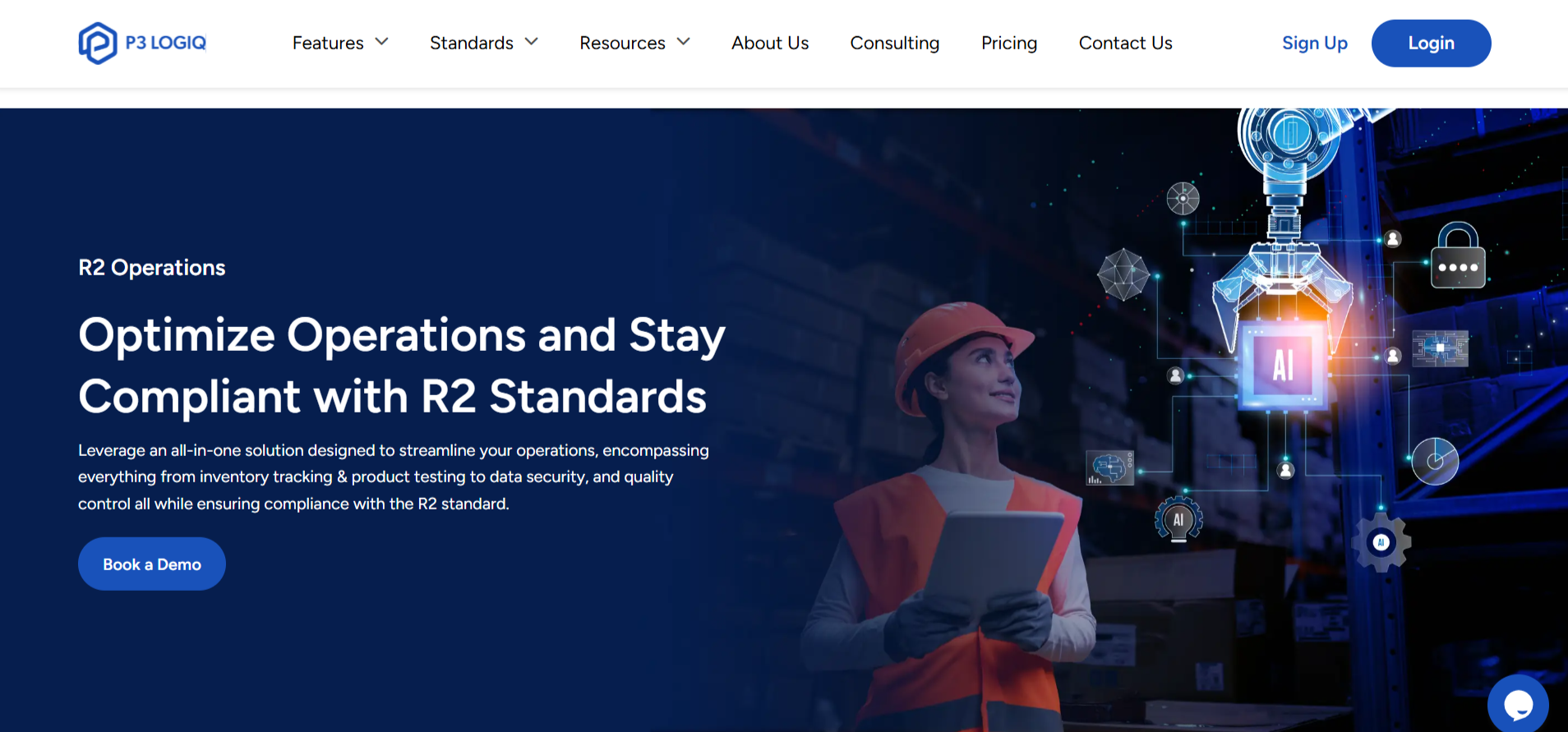 P3 LogiQ R2 compliance software helps reduce R2 certification costs by managing audits, documentation, workflows, and certification maintenance.