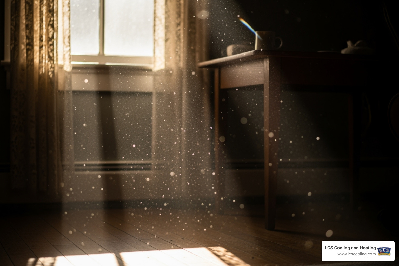 Dust motes visible in a sunbeam through a window - Clean home air