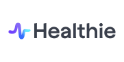Healthie logo with purple and blue stylized swoosh next to black text.