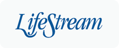 LifeStream logo in blue italicized font.