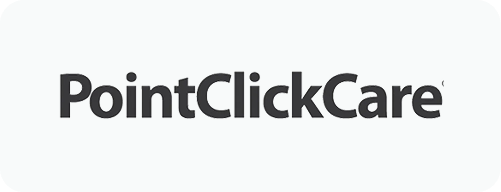 PointClickCare logo in black text on a light gray background.