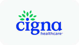 Cigna Healthcare logo with stylized green leaf and blue person graphic above the company name.