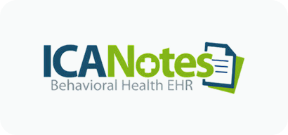 Logo of ICANotes Behavioral Health EHR with a stylized document icon.