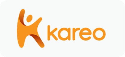 Kareo logo with orange stylized human figure and orange text on white background.